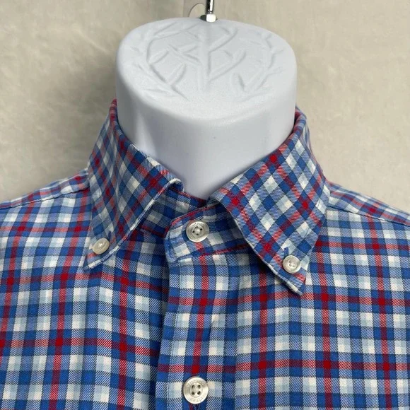Vineyard Vines Slim Fit Tucker Button Up Shirt Red, White, & Blue Plaid Small - Picture 3 of 14